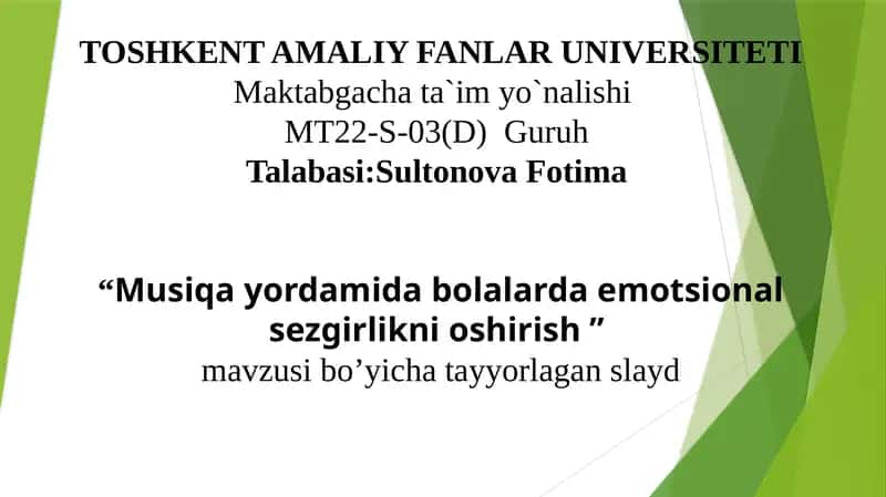 Musiqa yordamida bolalarda emotsional sezgirlikni oshirish 1