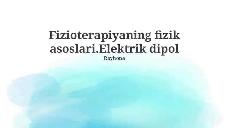 Elektr dipoli 1