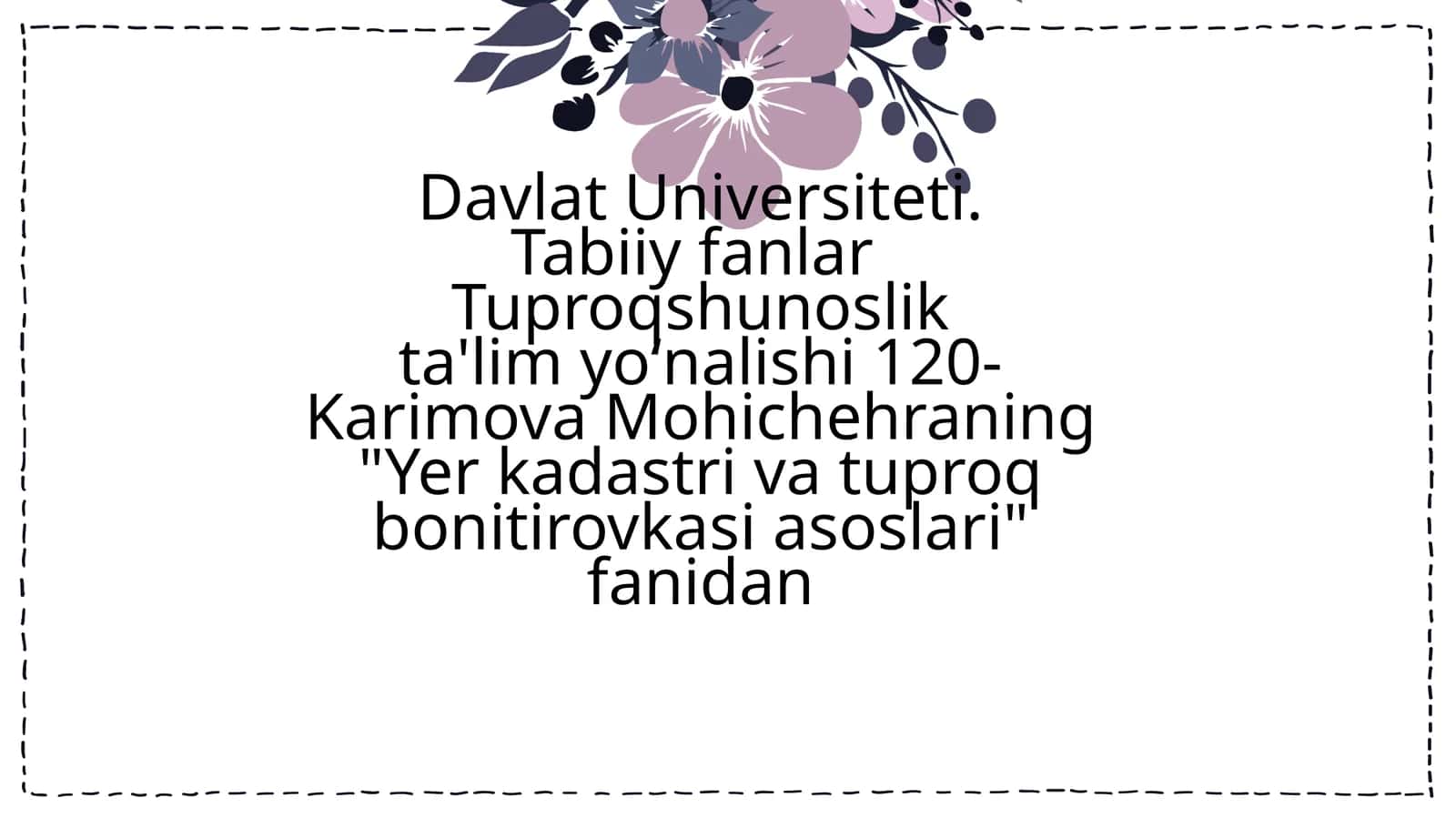 Yer kadastri va tuproq bonitirovkasi asoslari 1