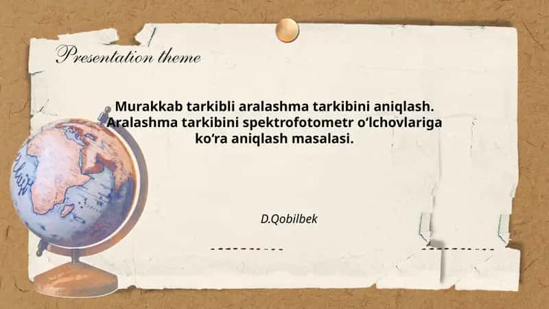 Beer–Lambert qonuni va spektrofotometrik aniqlash prinsiplari 1