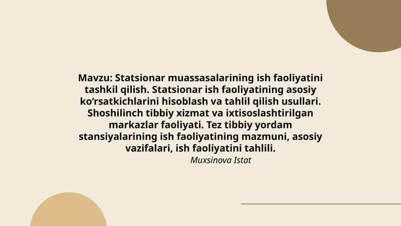 Muxsinova Istat 1