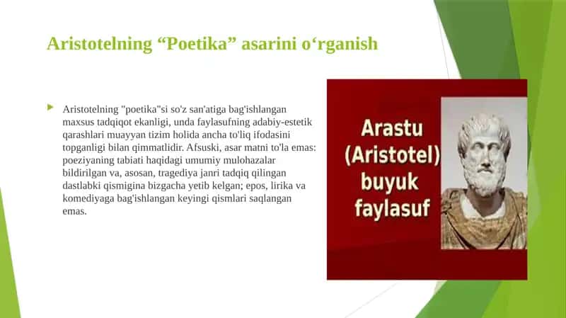 Aristotelning “Poetika” asari" 1