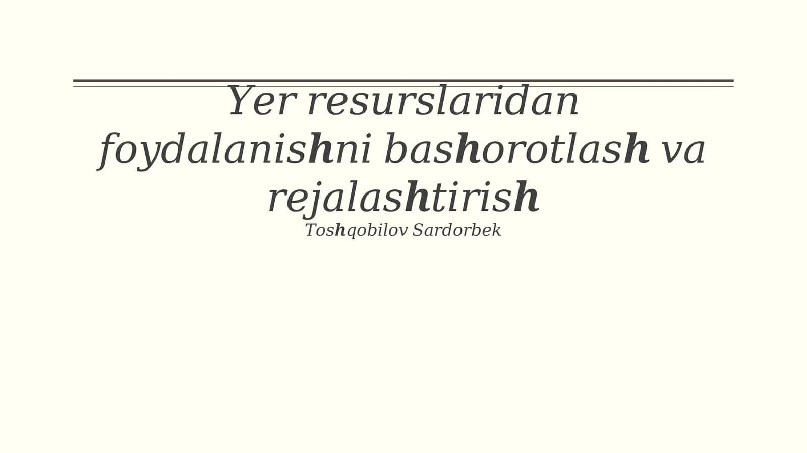 Resurslarni tejash va qayta ishlash texnologiyalari 1