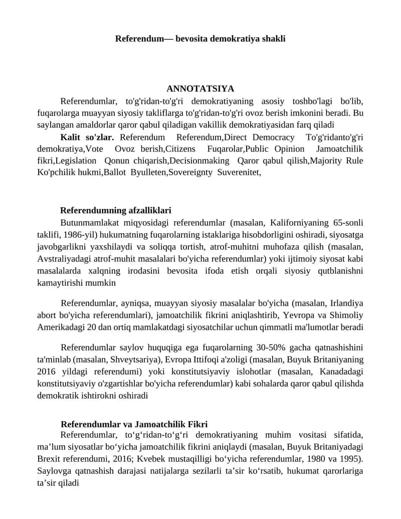 Referendumning afzalliklari 1