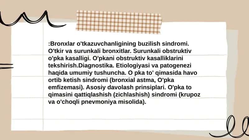 Bronxlar o'tkazuvchanligining buzilish sindromi 1