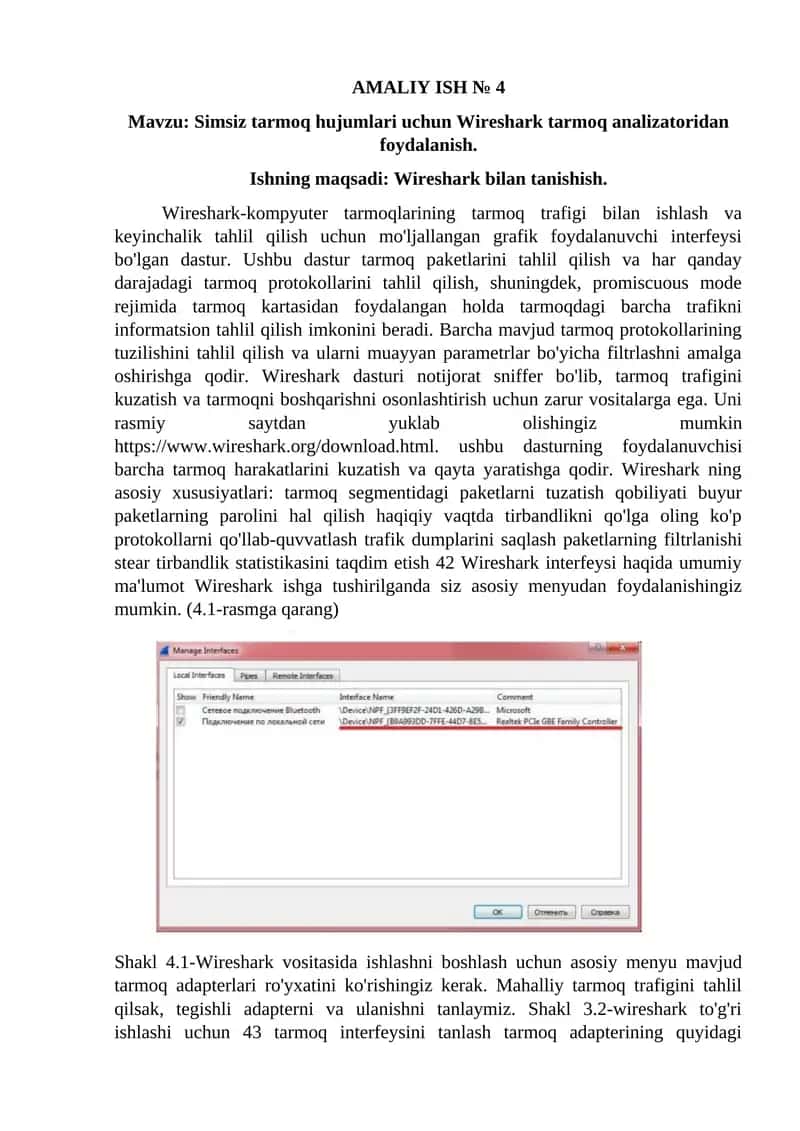 Wireshark tarmoq analizatori 1