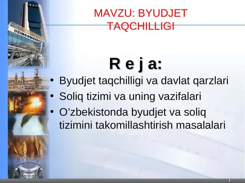 Byudjet taqchilligi va davlat qarzlari 1