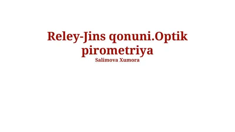 Optik pirometriya 1