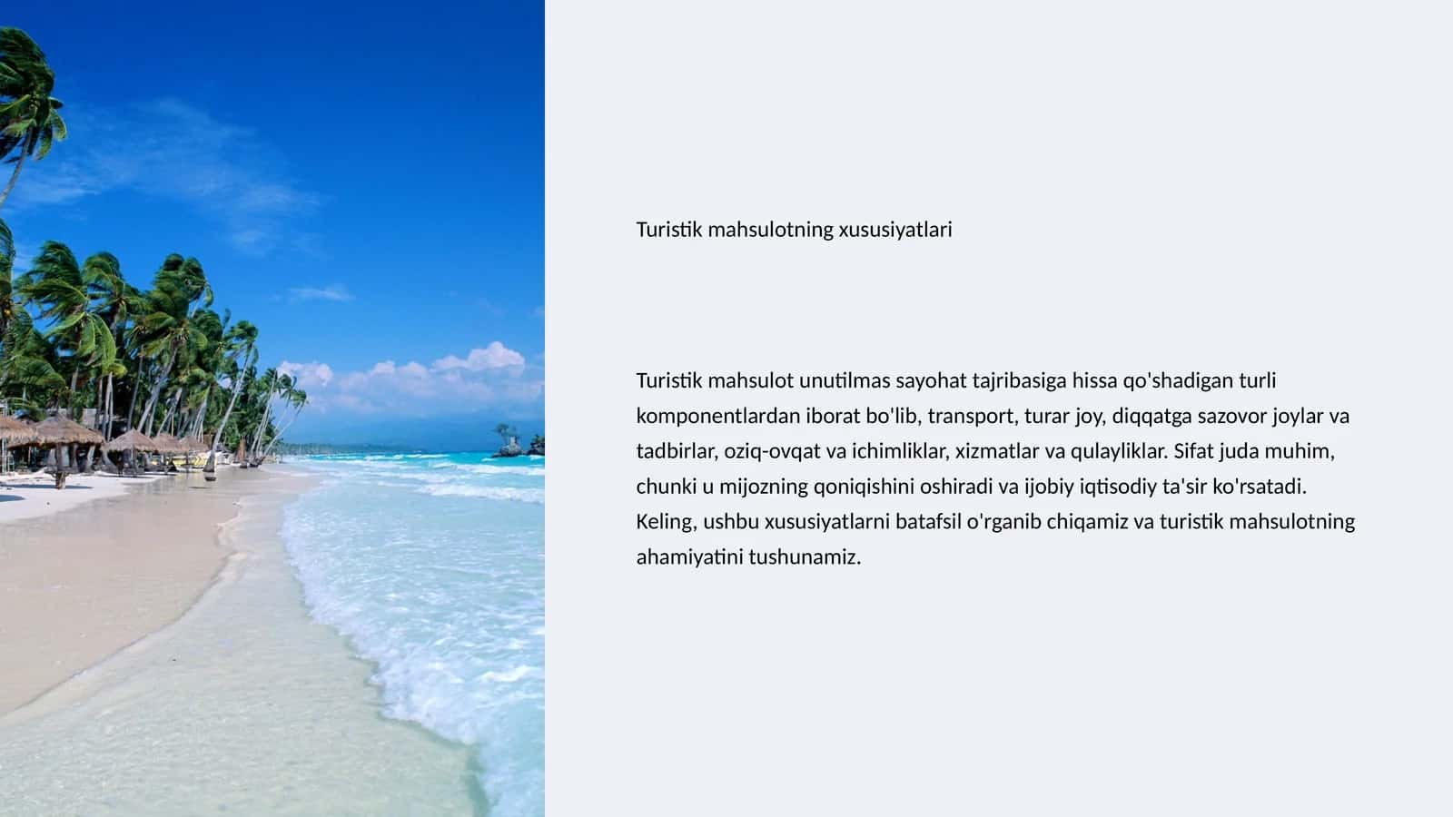 Turistik mahsulotning xususiyatlari 1