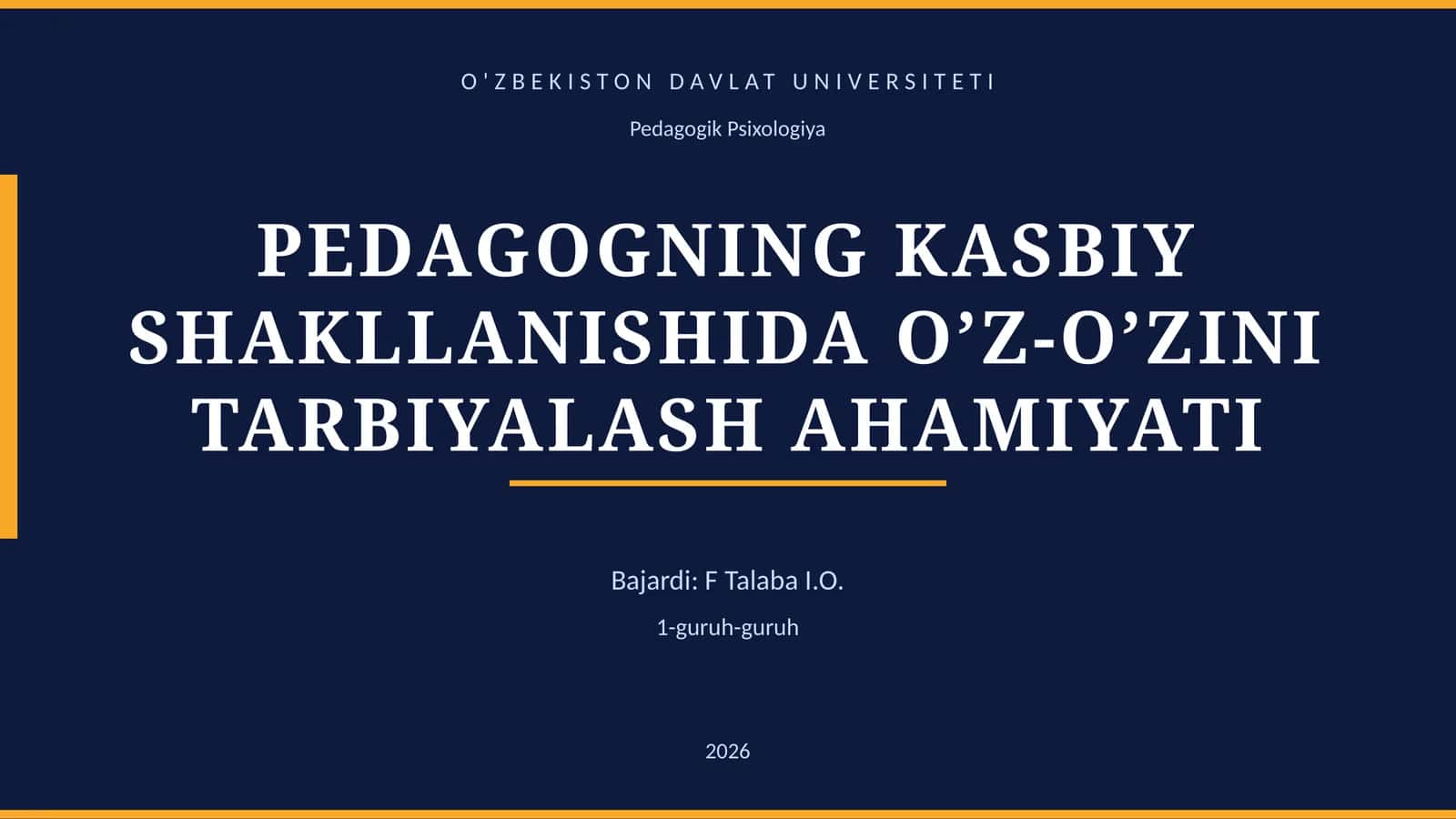PEDAGOGNING KASBIY SHAKLLANISHIDA O’Z-O’ZINI TARBIYALASH AHAMIYATI 1