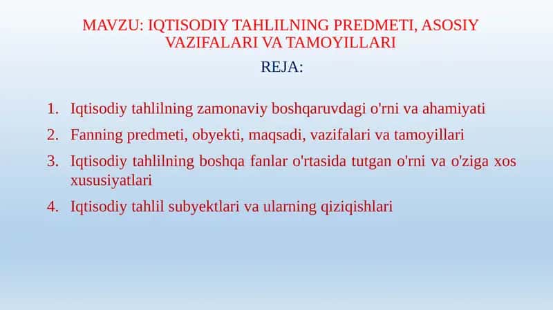 IQTISODIY TAHLILNING PREDMETI 1