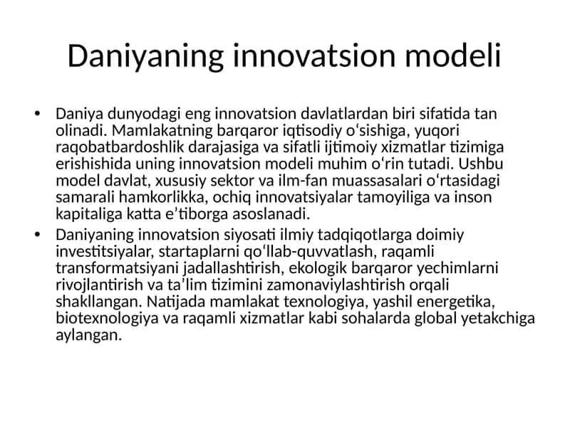 Daniyaning innovatsion modeli 1