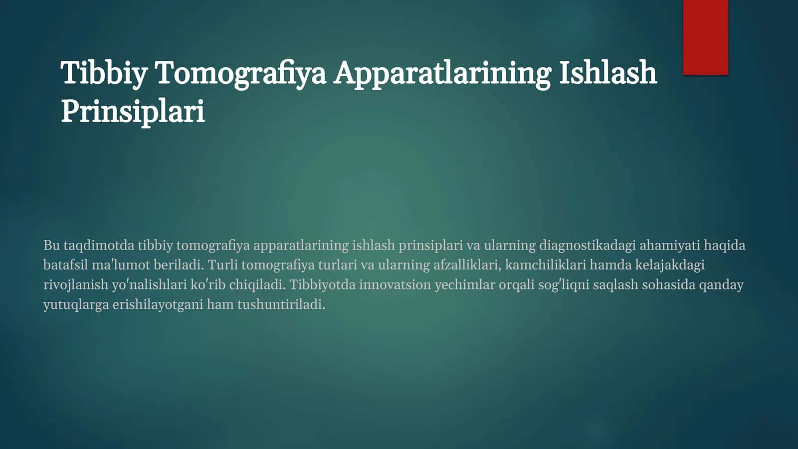Tibbiy Tomografiya Apparatlarining Ishlash Prinsiplari 1
