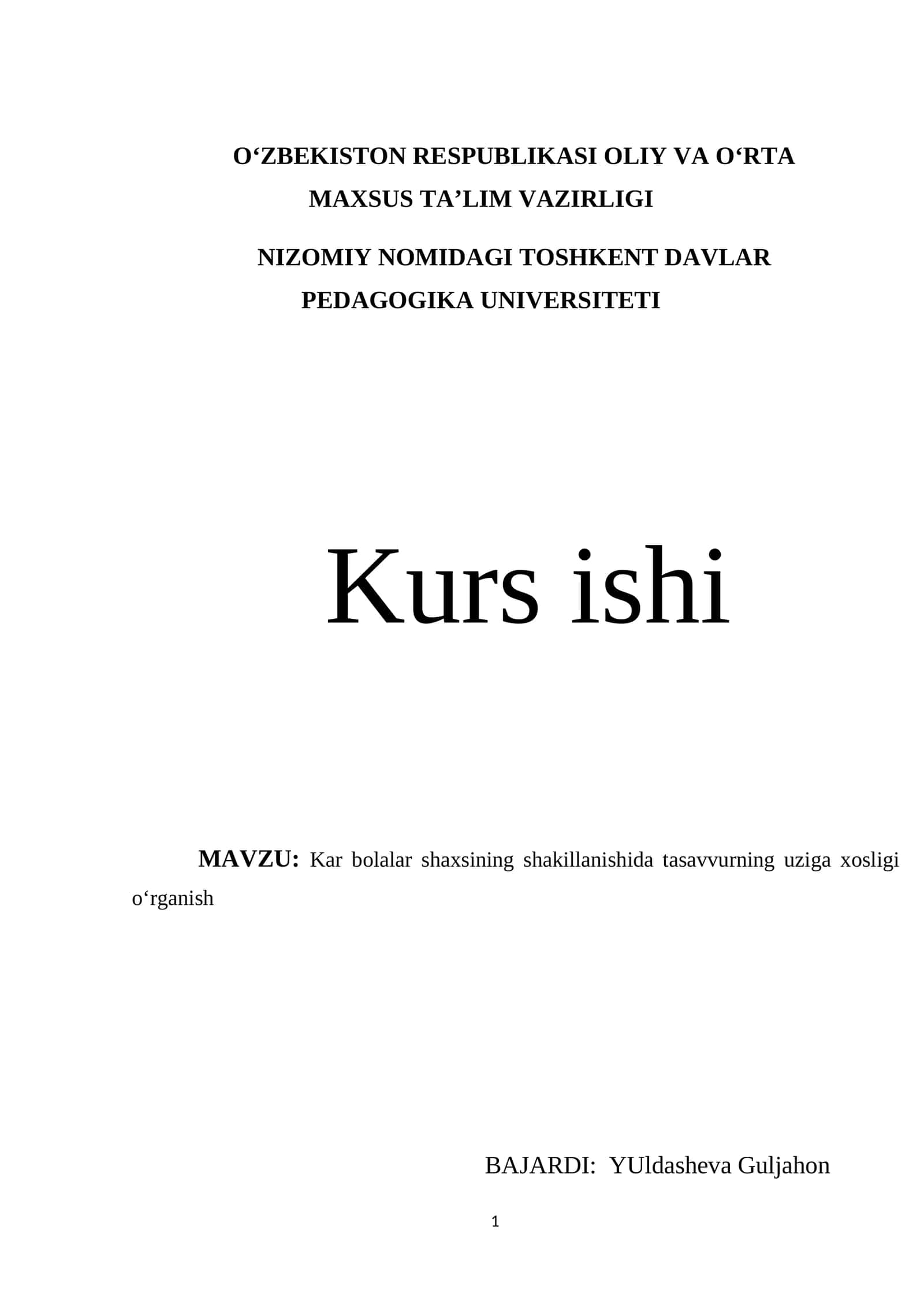 Kar bolalar shaxsining shakillanishida tasavvurning uziga xosligi o‘rganish 1