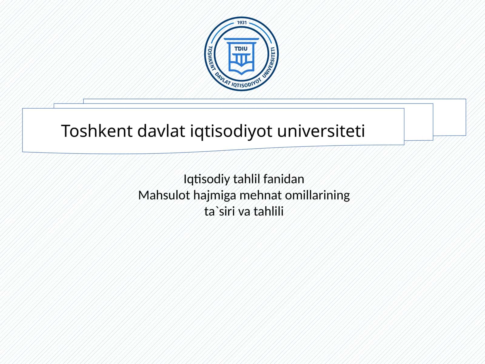 Mahsulot hajmiga mehnat omillarining ta’siri tahlili PPT | Iqtisodiy tahlil prezentatsiya 1