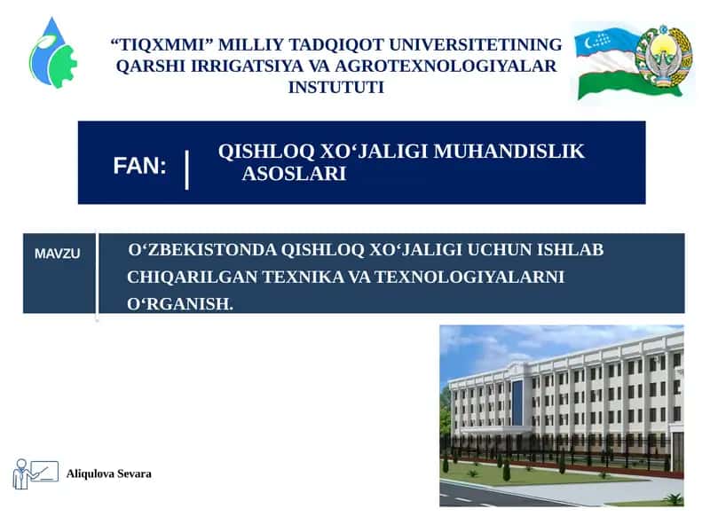 Qishloq xo‘jaligi muhandislik asoslari 1
