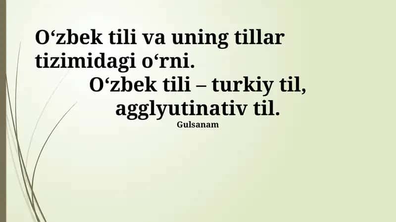Oʻzbek Tilining Umumiy Xususiyatlari 1