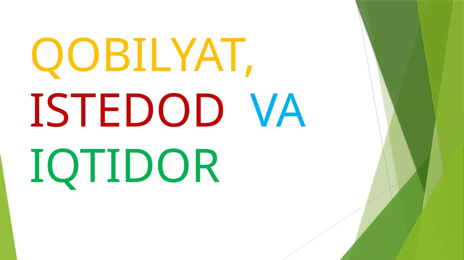 QOBILYAT, ISTEDOD VA IQTIDOR 1