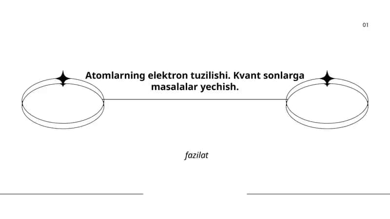 Atomlarning elektron tuzilishi. Kvant sonlarga masalalar yechish 1