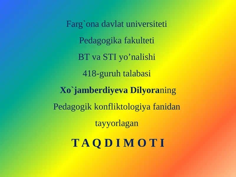 Ichki shaxsiy konflikt 1