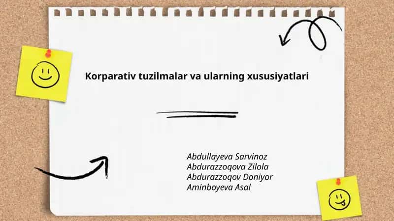 Korparativ tuzilmalar va ularning xususiyatlari 1