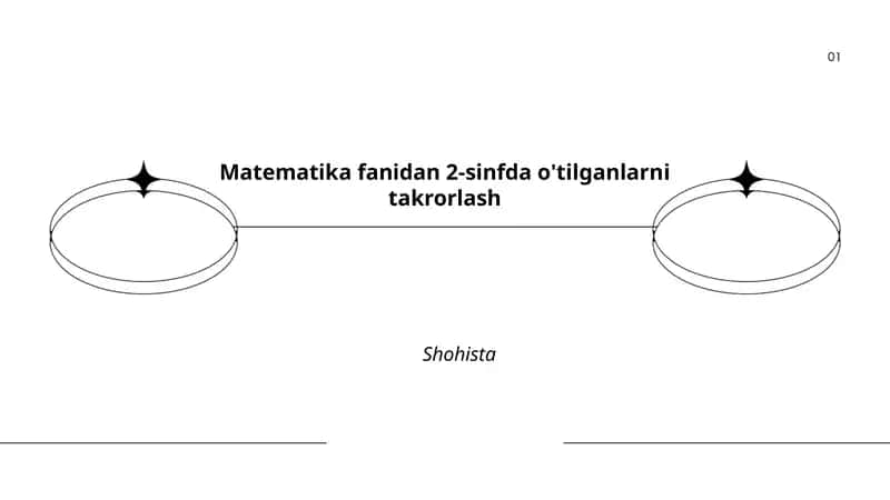 Matematika fanidan 2-sinfda o'tilganlarni takrorlash 1