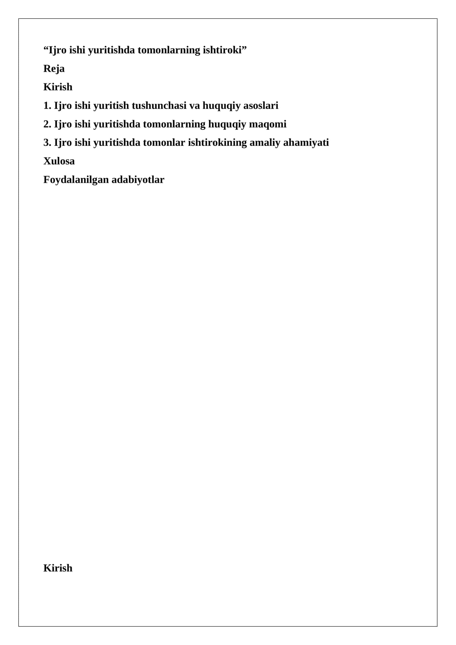 Ijro ishi yuritishda tomonlarning ishtiroki 1