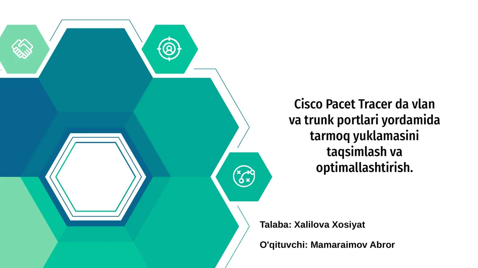 Cisco Packet Tracer da VLAN va trunk portlari 1