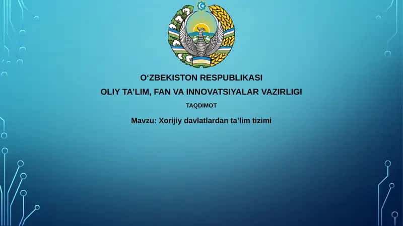 Xorijiy davlatlardan ta'lim tizimi 1