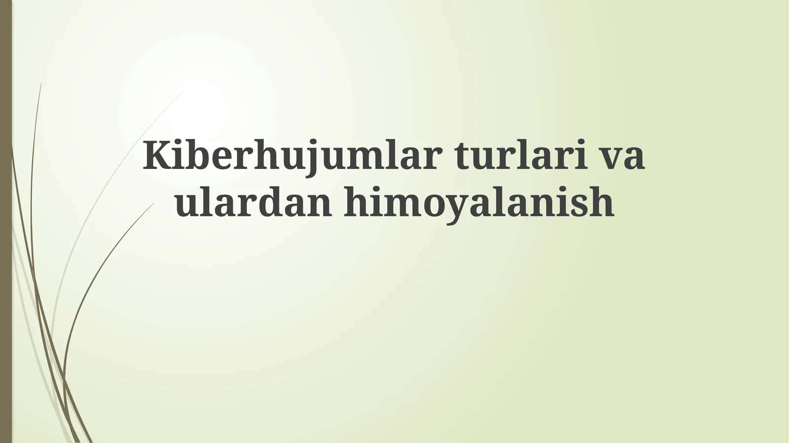 Kiberhujumlar va ularni qo`llash 1