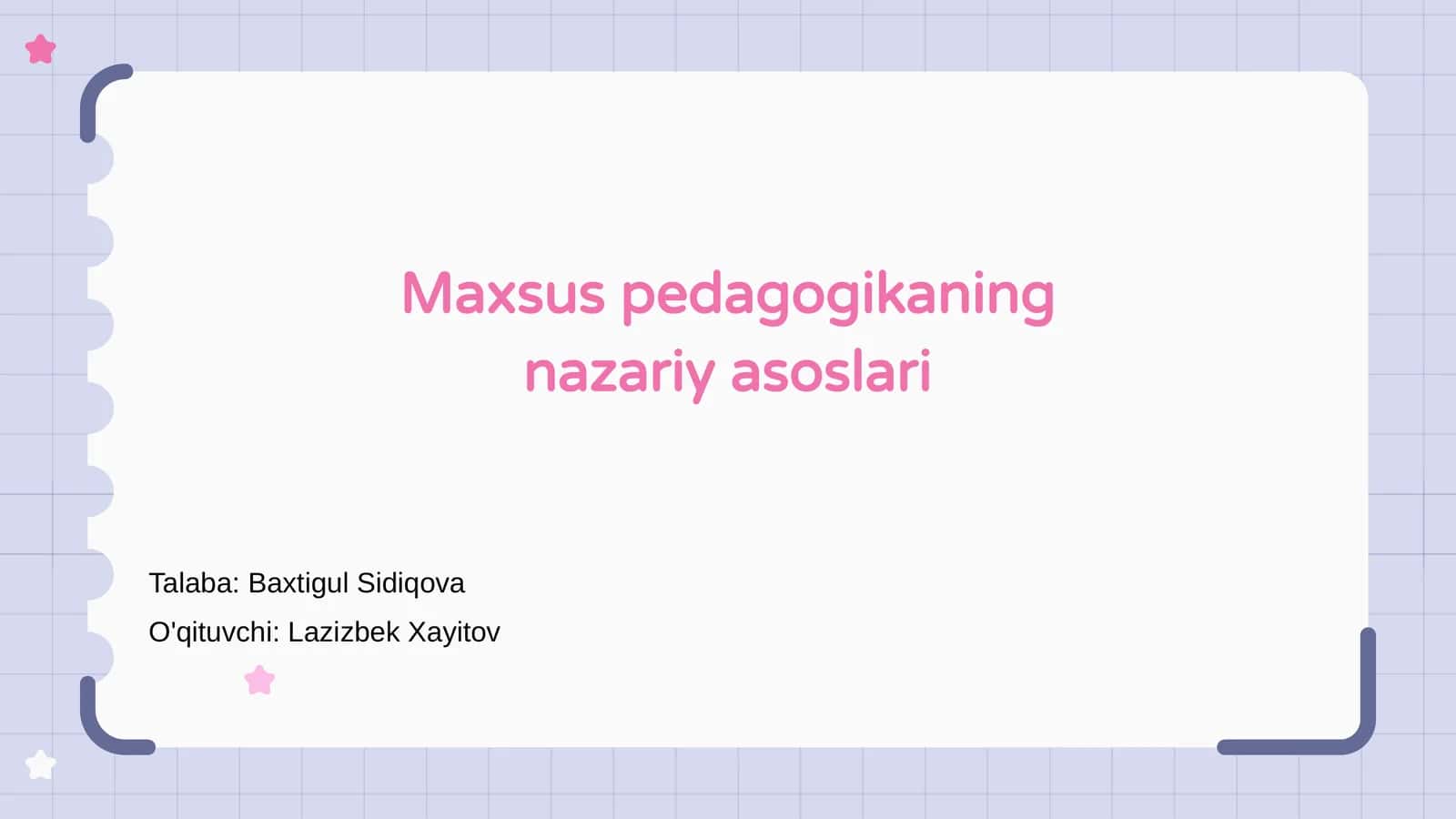Maxsus pedagogikaning nazariy asoslari 1