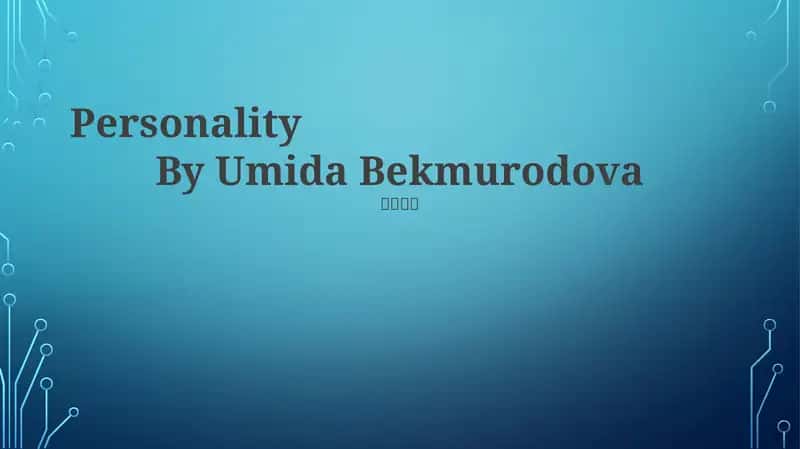 Personality 1