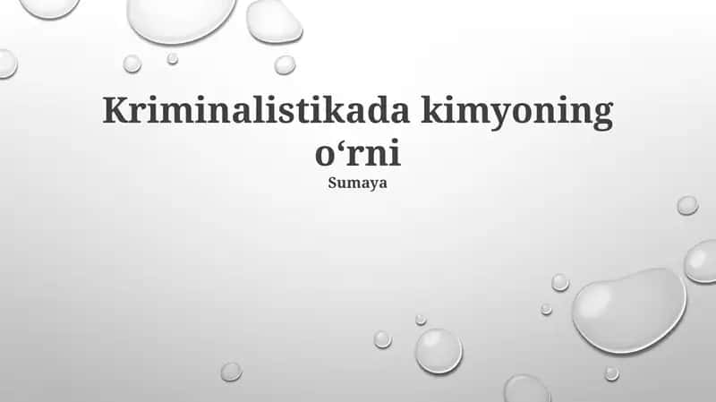 Kimyoning o‘rni Sumaya 1