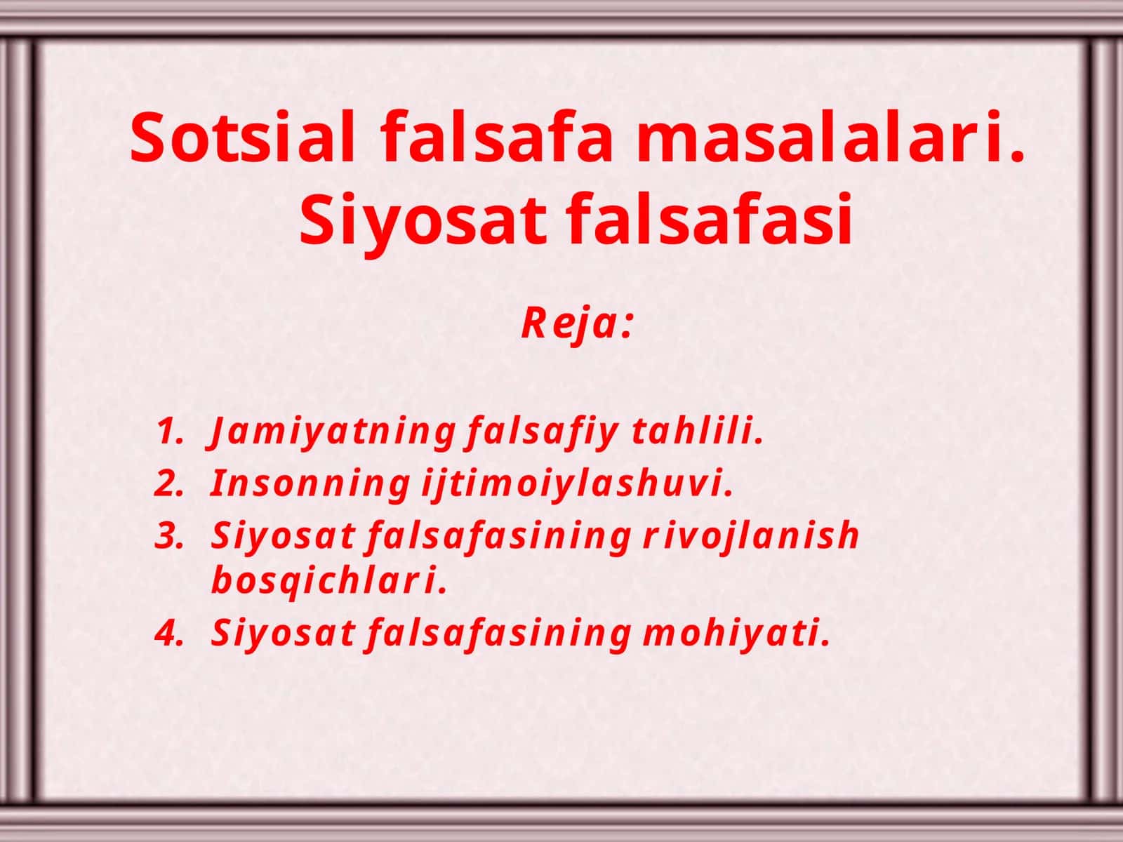 Siyosat falsafasi 1