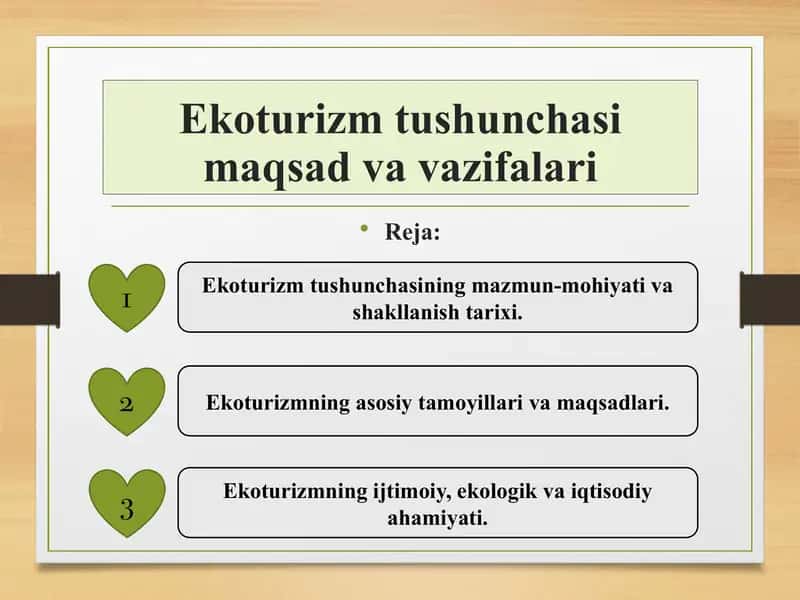 Ekoturizm tushunchasi maqsad va vazifalari 1
