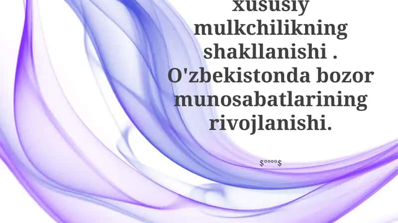 O'zbekistonda Xususiy Mulkiyning Shaklalanishi 1