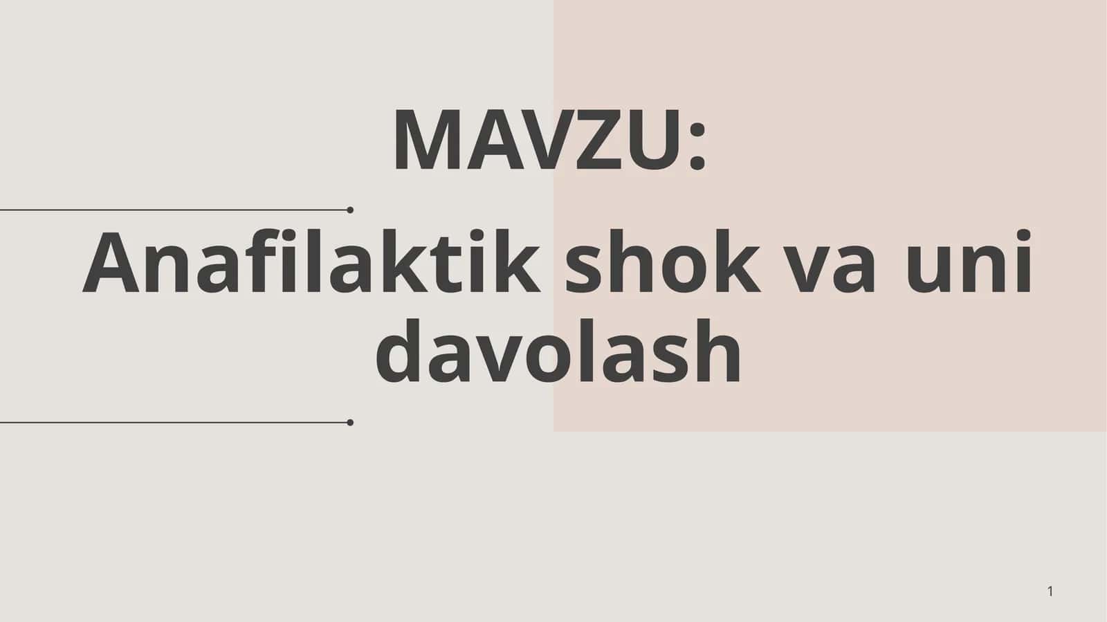 Anafilaktik shok va uni davolash 1