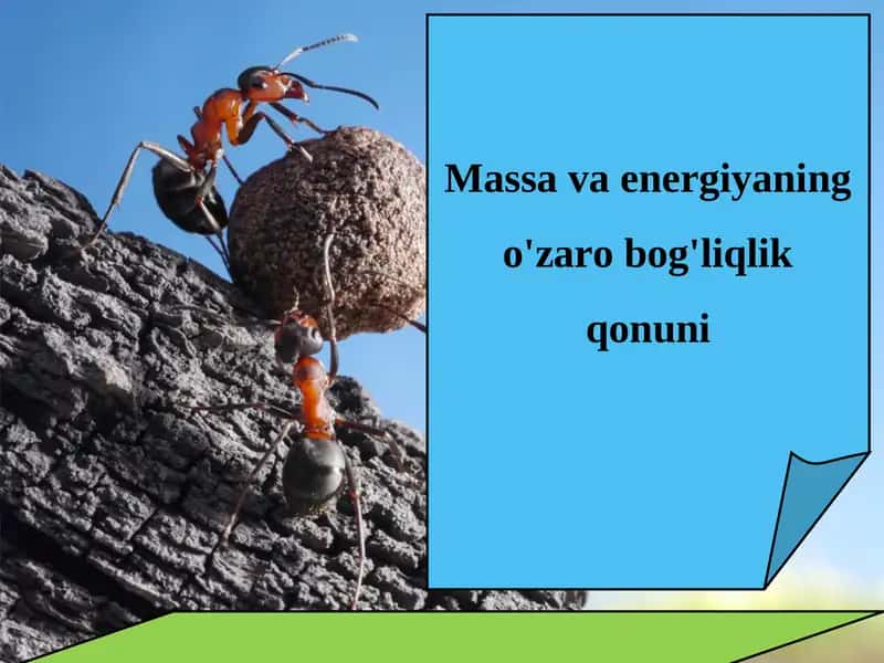 Massa va energiyaning o'zaro bog'liqlik qonuni 1