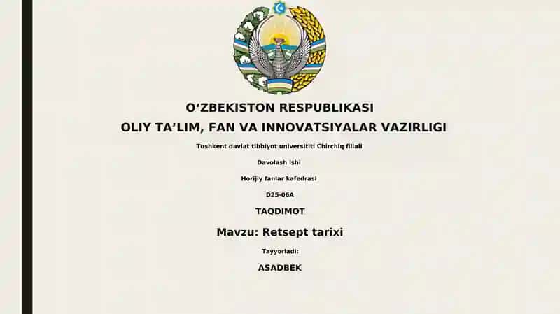 Retsept tarixi