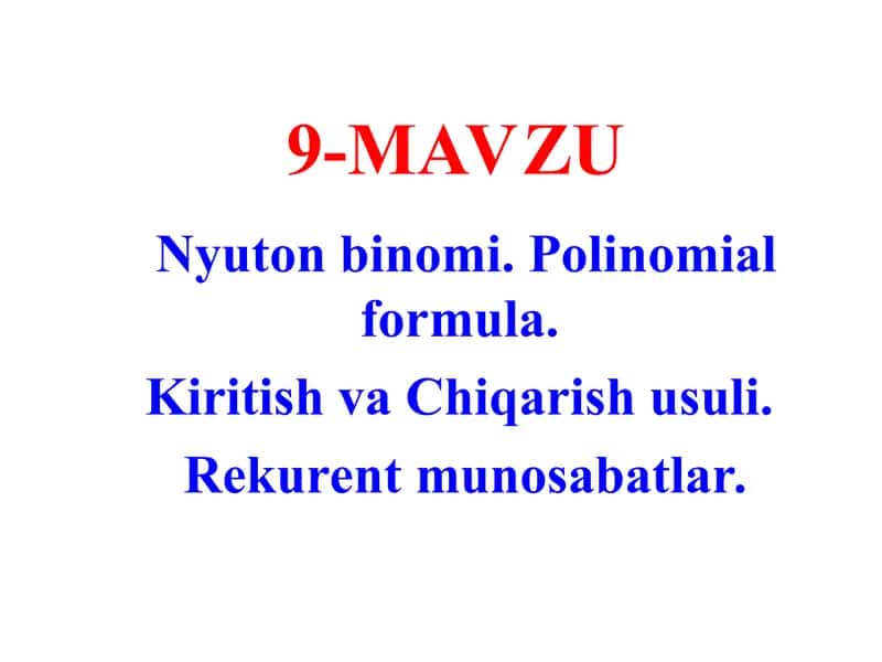 Nyuton binom 1