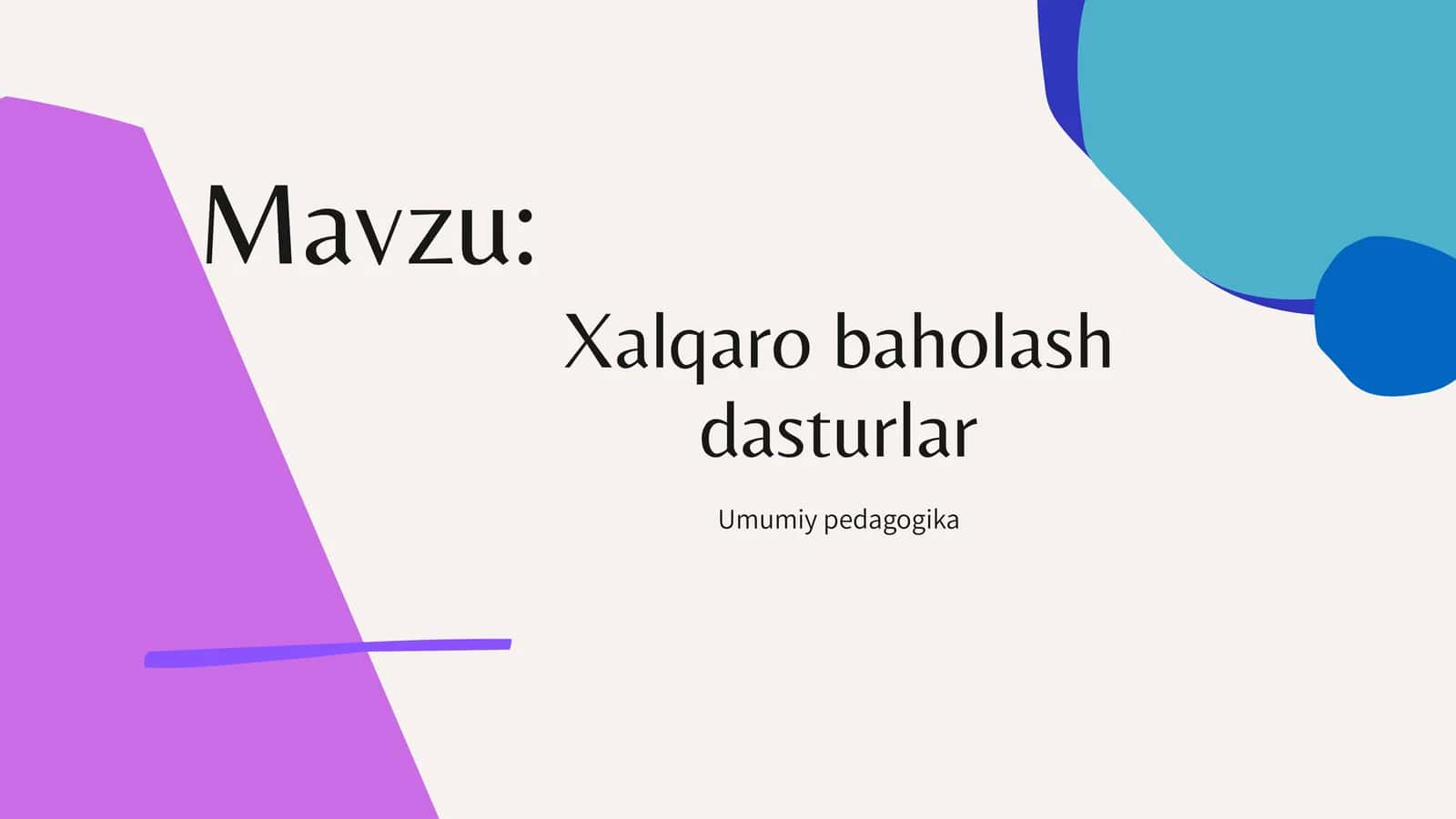 PISA xalqaro baholash dasturi 1