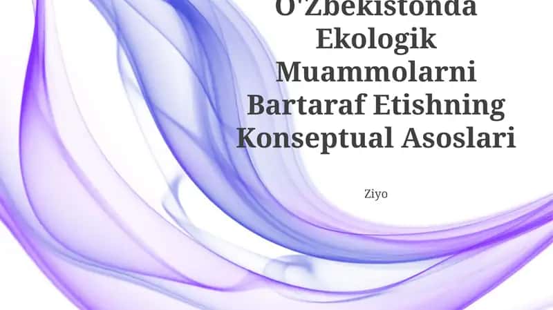 O'Zbekistonda Ekologik Muammolarni Bartaraf Etishning Konseptual Asoslari 1