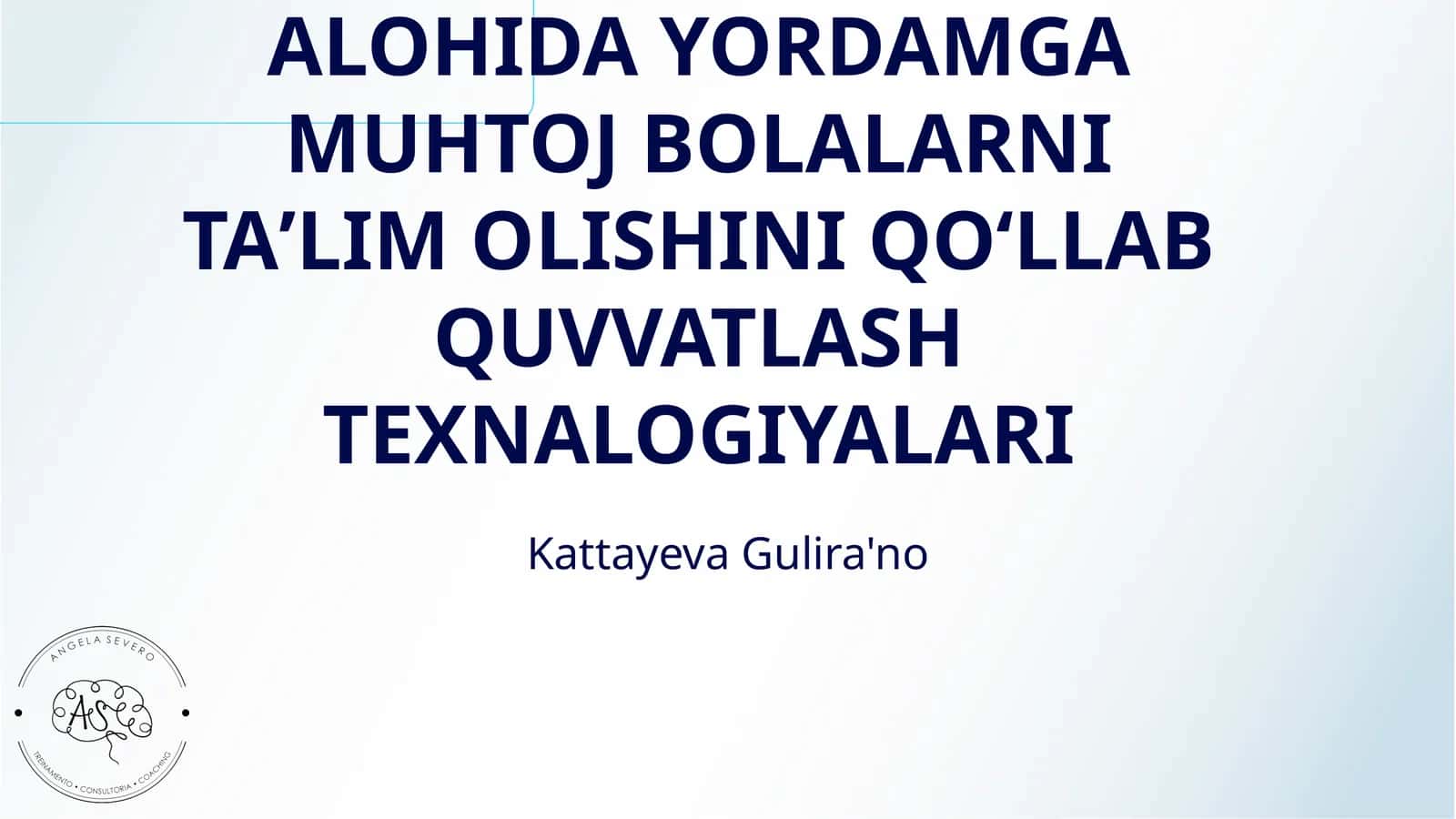 TA'LIM TASHKILOTLARIDA ALOHIDA YORDAMGA MUHTOJ BOLALARNI TAʼLIM OLISHINI QOʻLLAB QUVVATLASH TEXNALOGIYALARI 1