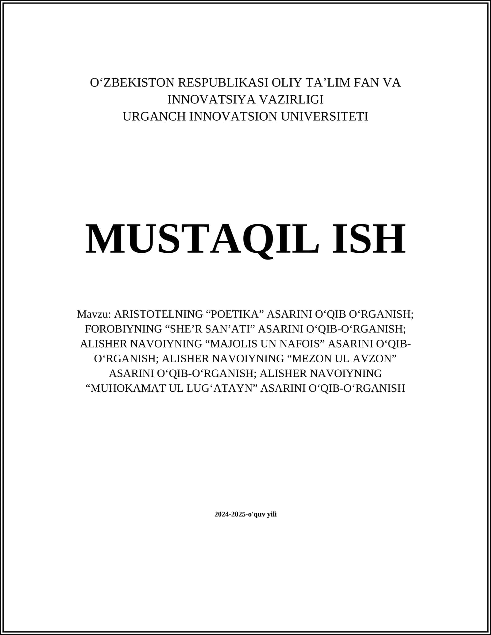 Aristoteling “Poetika” asaridagi asosiy tushunchalar 1