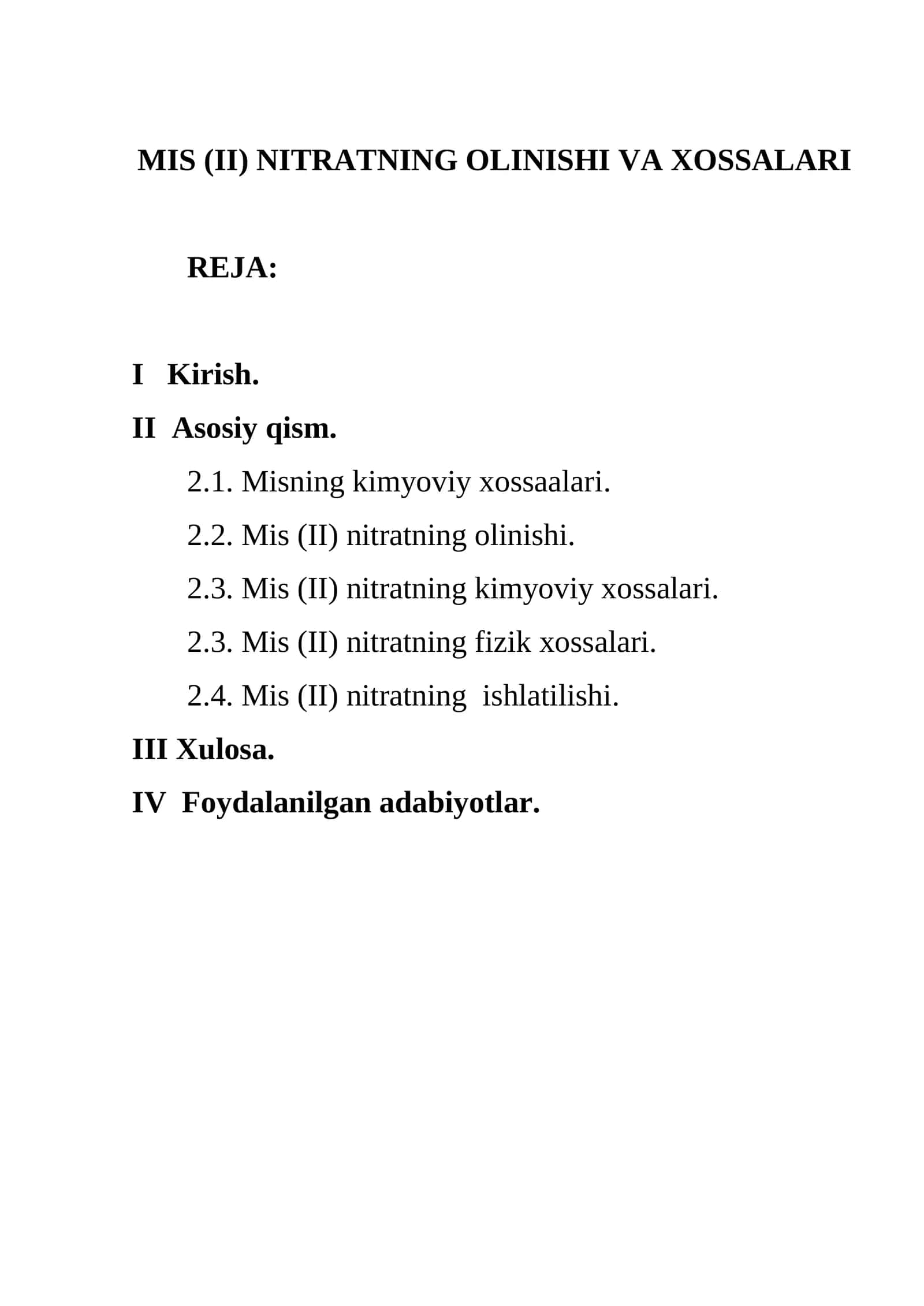 MIS (II) NITRATNING OLINISHI VA XOSSALARI 1