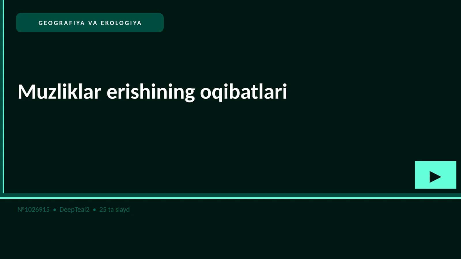 Muzliklar erishining oqibatlari 1