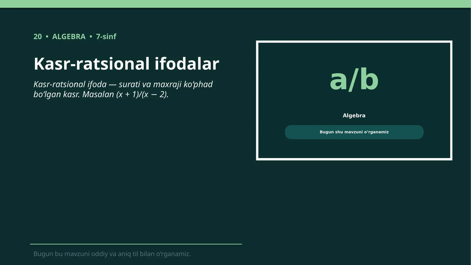 Kasr-ratsional ifodalar 1