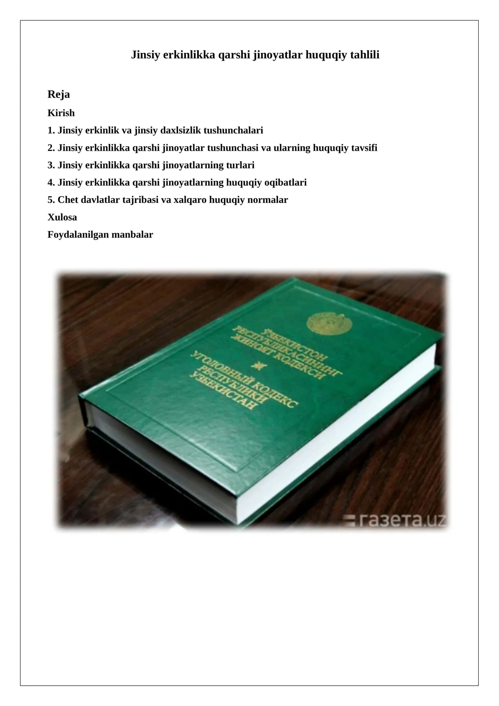 Jinsiy erkinlikka qarshi jinoyatlar huquqiy tahlili 1