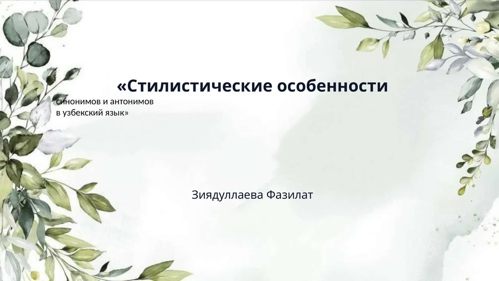 «Стилистические особенности 1