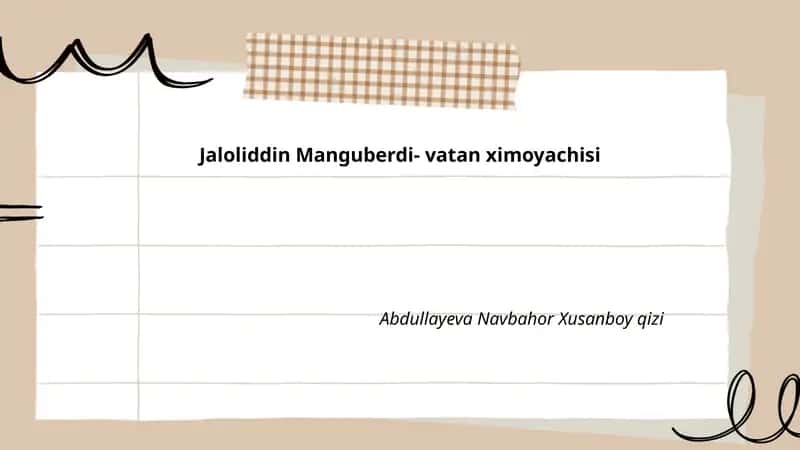Jaloliddin Manguberdi hayoti va oilaviy kelib chiqishi 1